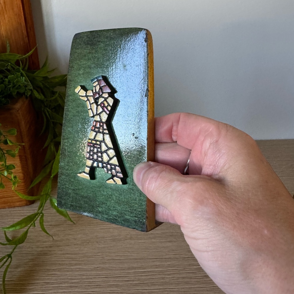 Mosaic Design Green Bookends - Picture 7 of 8